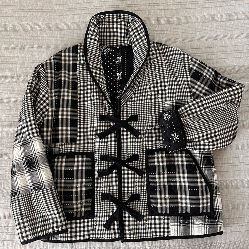 THE GREAT Reversible Patchwork Jacket sz 0 NWOT